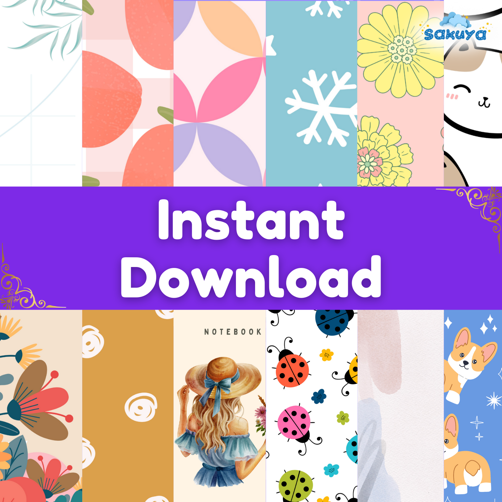 Sakuya 350 Digital Notebook Covers for Kids – Easy Customization | Printable & Instant Download - Sakuya