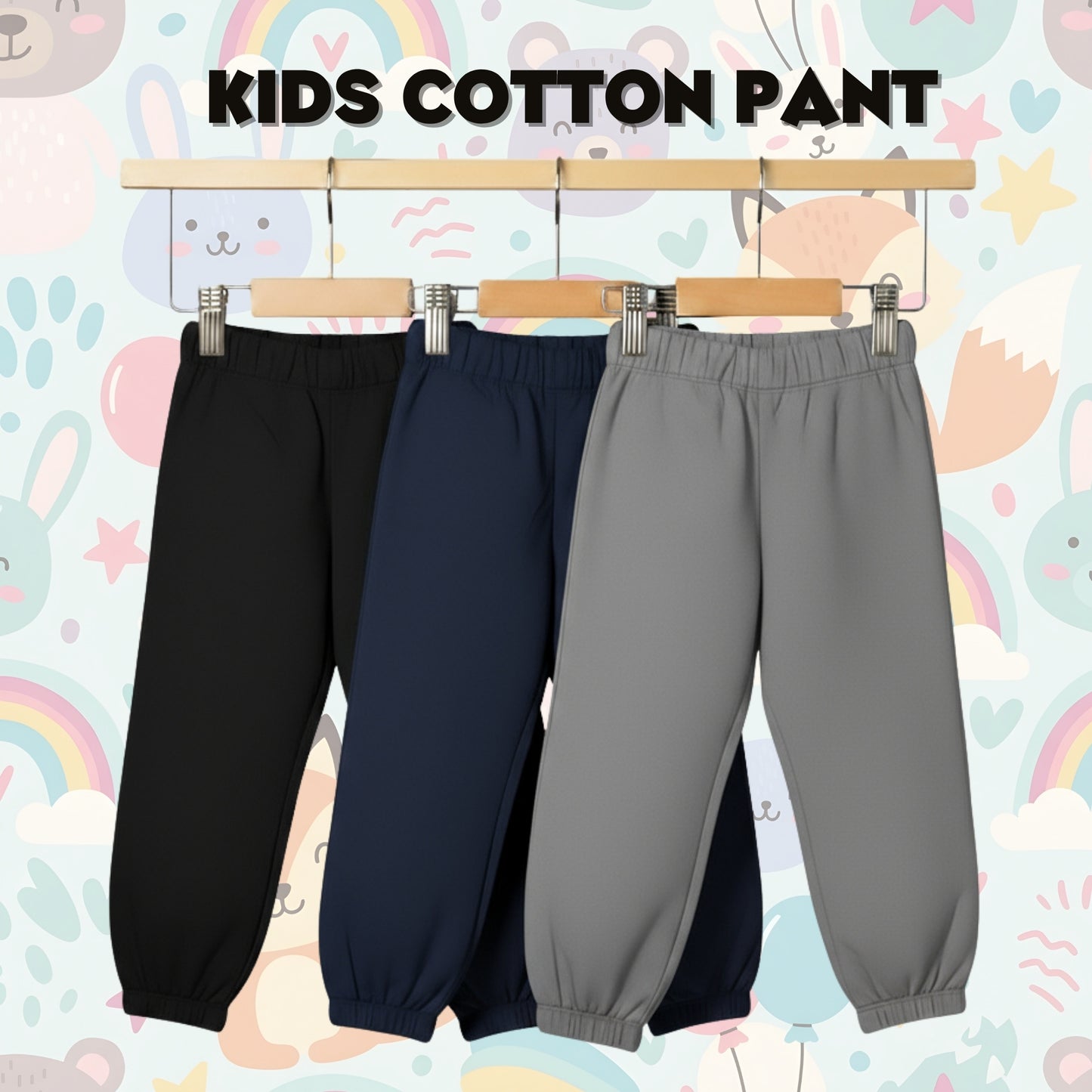 Sakuya Breathable Cotton Set of 3 Pant Set for Nightwear Sleepwear Casual Travel for Unisex Kids Boys Girls