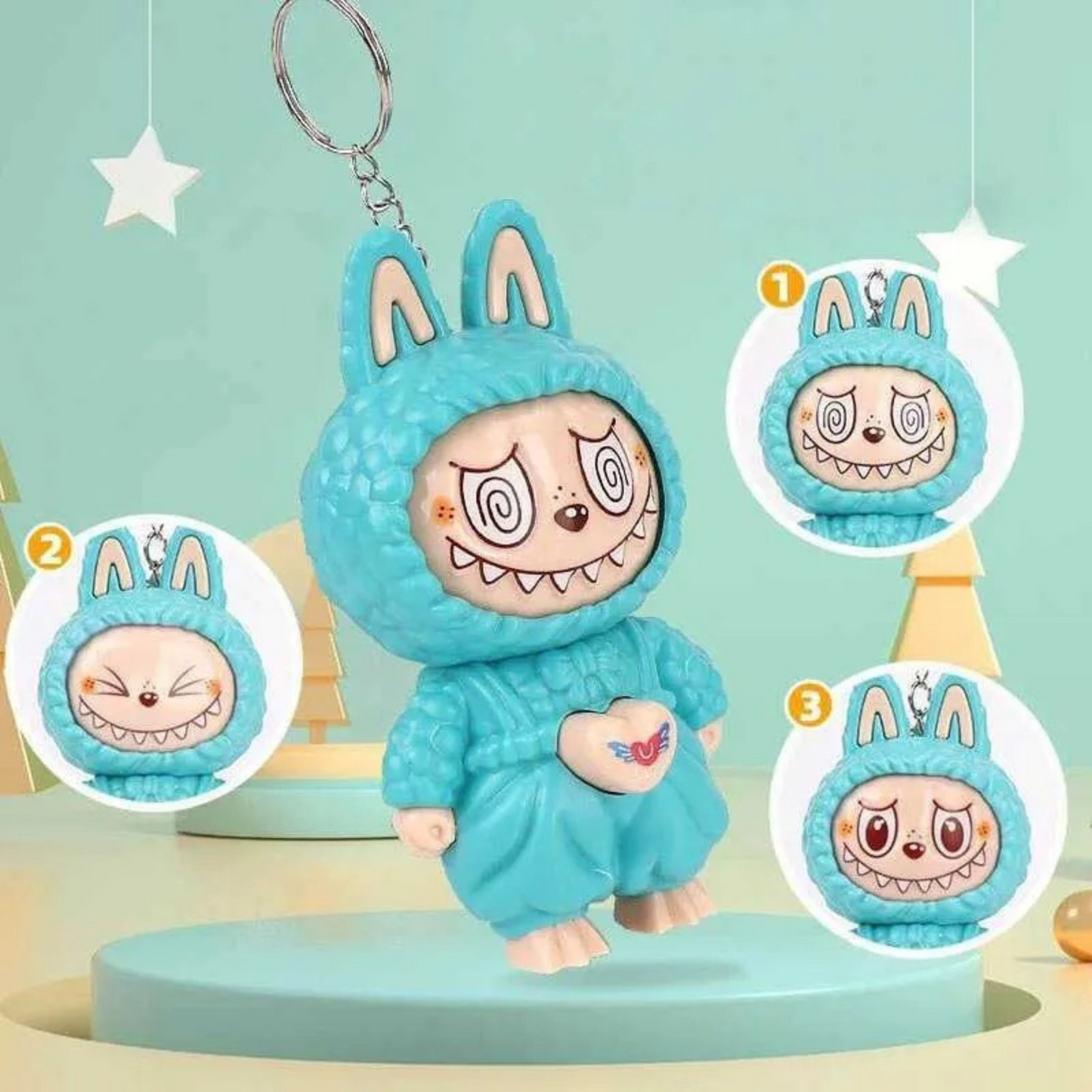 Labubu Keychain STEM Toy | Cute Collectible Key Ring for Kids & Adults | Durable Mini Labubu Figure Keychain | Fun STEM Learning Toy for Bag, Car, Desk & Backpack Accessories
