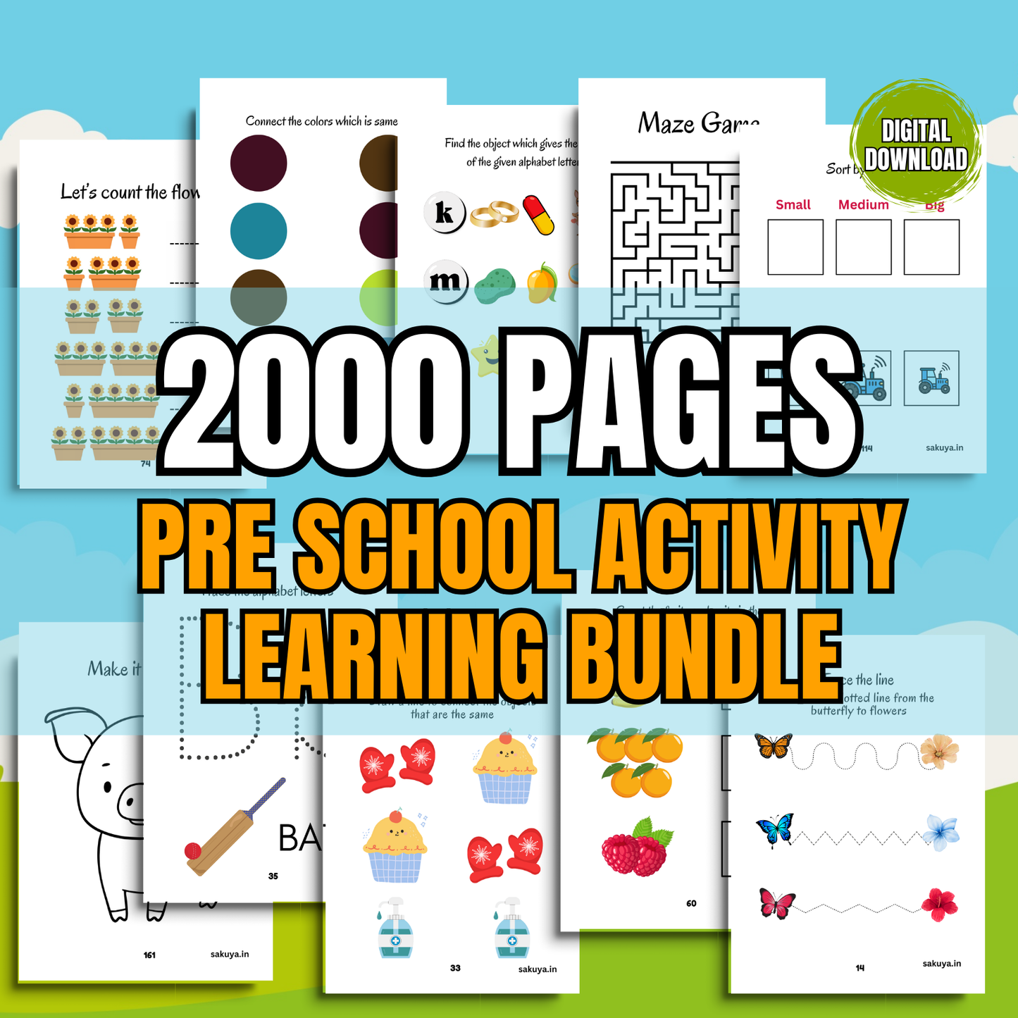 Sakuya Kids' Digital Workbook – 2000 Pages of Fun & Learning!