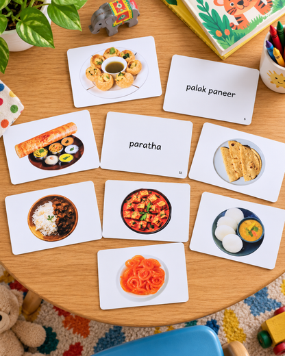 Sakuya Indian Food Flash Cards For Kids 3+ | Colourful Learning Card Set