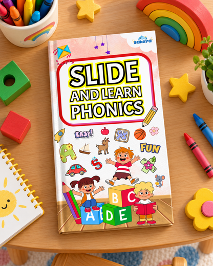 Sakuya Slide and Learn Phonics Book for Kids Ages 5+