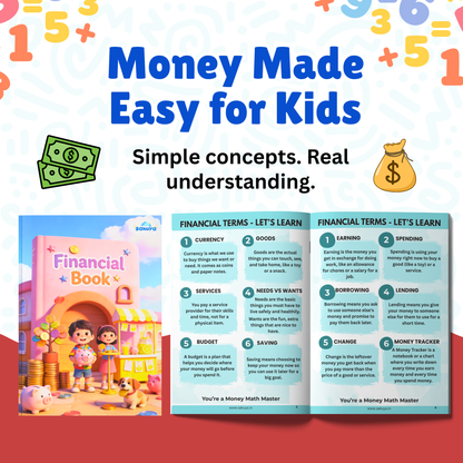 Sakuya Financial Book for Kids | Finance 101 Workbook | Financial Literacy for Kids to Teach Money Saving, Smart Spending, Banking Basics and Simple Business Concepts Through Fun Activities for Children