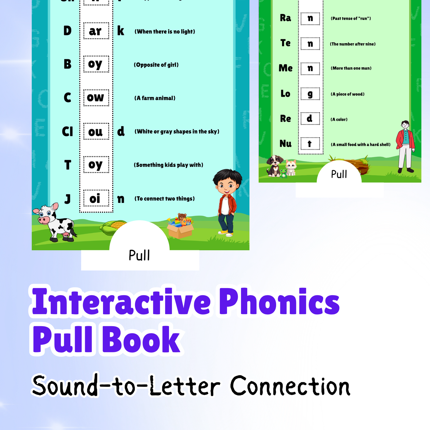 Sakuya Slide and Learn Phonics Book for Kids Ages 5+ | Interactive Phonics Learning, English Word Sounds, Early Reading Skills, Ideal for UKG and Beginner Readers