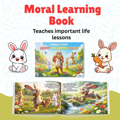 Sakuya Hoppy the Happy Bunny Moral Story Book for Kids Ages 3–8 | Illustrated Bedtime Story Book for Children | Teaches Self Confidence, Kindness, Friendship and Life Lessons Through Engaging Storytelling