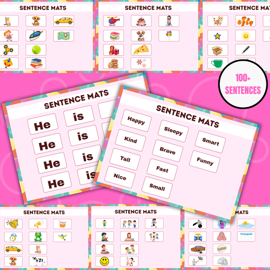 Sakuya Sentence Mat Printable | Build a Sentence | Homeschool Printable | Preschool Worksheets | Handwriting Practice | Sentence Building