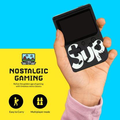 Handheld Video Game Console for Kids | Built-In Retro Games | Indoor Games for Kids Ages 7 to 15 | Good Gift for Boys and Girls | Portable Fun for Travel and Home Black