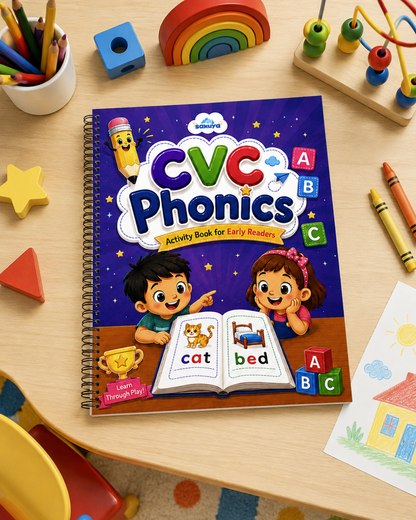 Sakuya CVC Phonics Activity Book for Early Readers, 5+ Years Kids