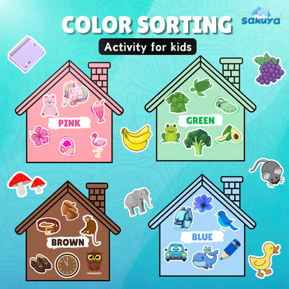 Sakuya Colour Sorting Activity For Kids Creativity & Knowledge Fun & Educational Printable for Kids - Sakuya