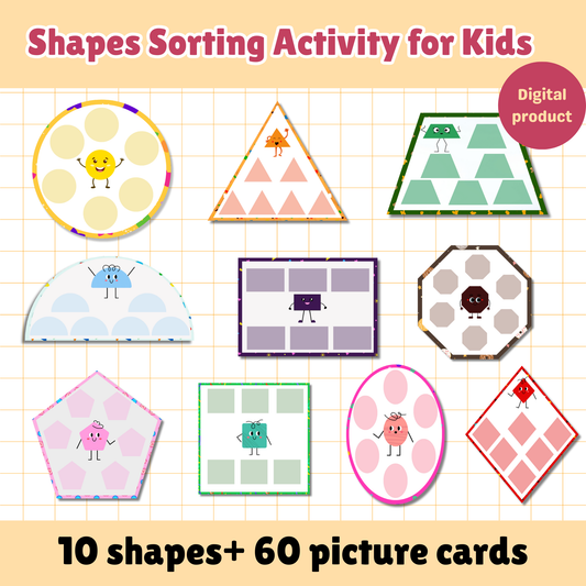 Printable Shape Sorting Puzzle | Color Matching Game - This is not a physical product