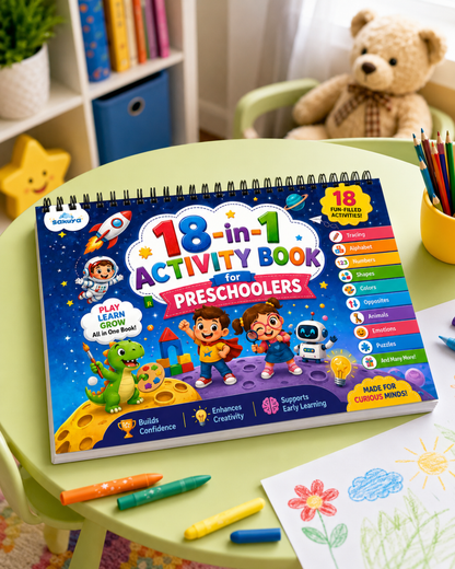 Sakuya 18-in-1 Activity Book for Preschoolers| All-in-1 Busy Book for Kids