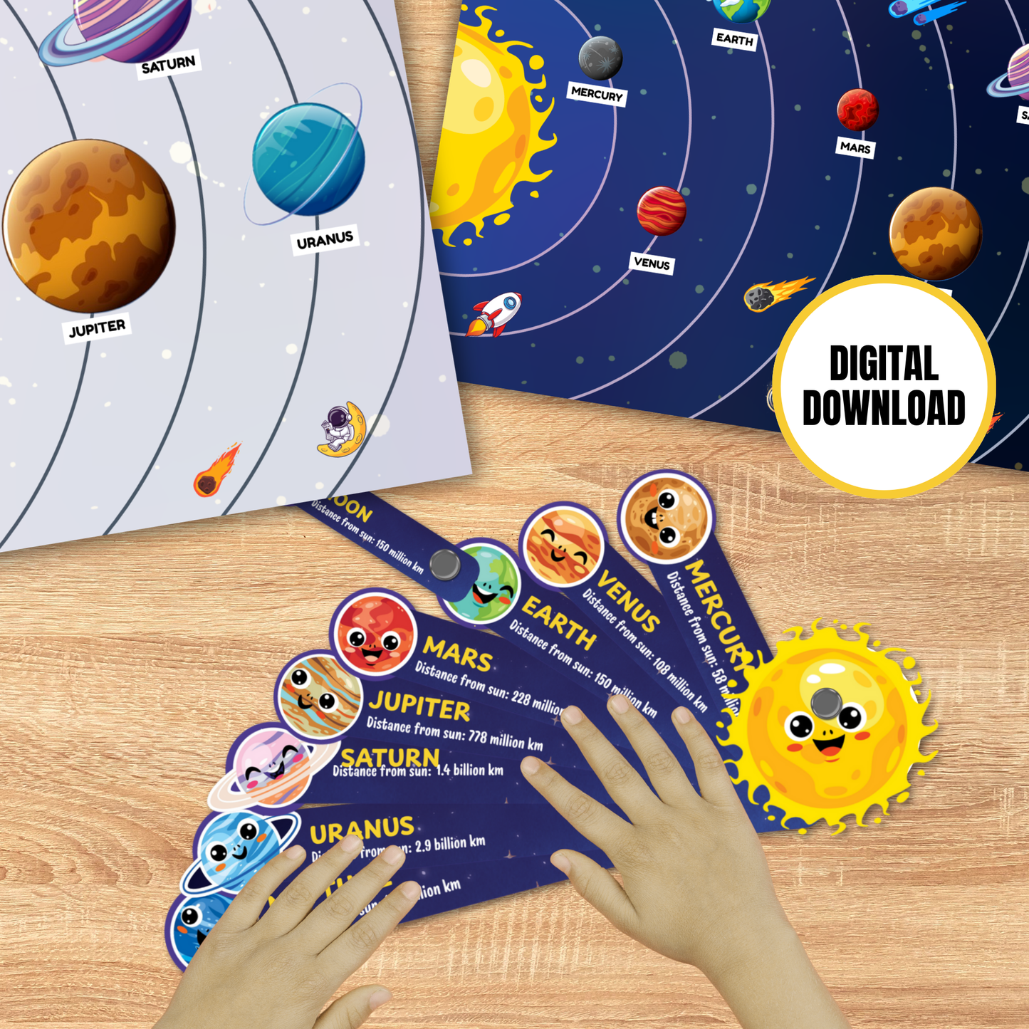 Sakuya Solar System Printable Activity Book for Kids | Homeschool Worksheets | Outer Space Learning | Educational Solar System Model for Preschool