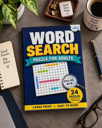 Sakuya Word Search Book | 24 Puzzles | Adult Activity & Word Games