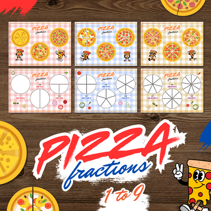 Printable Pizza Fraction Activity Book for Kids | Learning Math Fractions Addition Subtraction | Busy Book Toddler Preschool Worksheet |