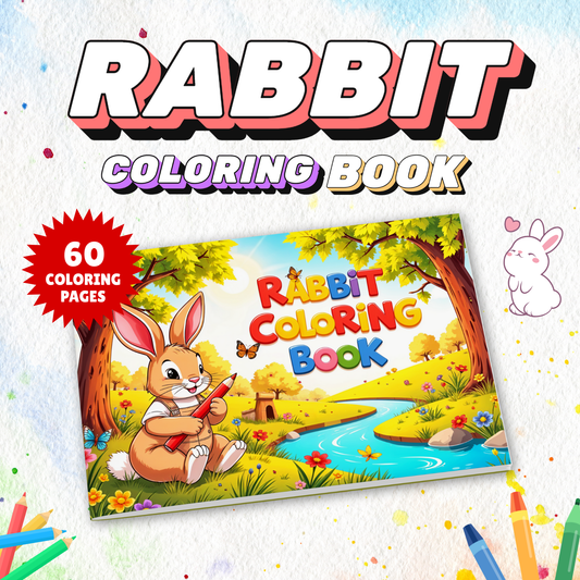 Printable Bunny Coloring Book for Kids Crafts and Activities | Rabbit Coloring Book for kids
