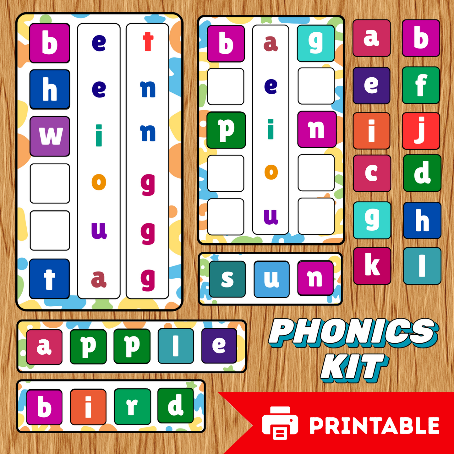 Sakuya Phonics Kit | ABC Quiet Book | Alphabet Worksheets | Beginning Sounds | Preschool Printables | Montessori Material | Homeschool Resource