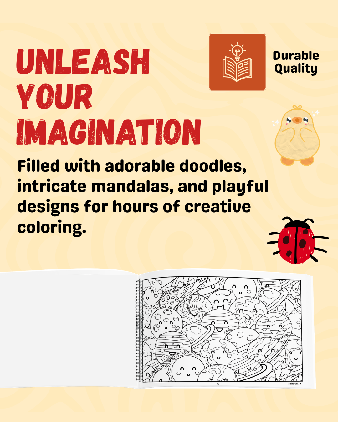 Sakuya Doodle Mandala Coloring Book for Kids | Creative Mindfulness Activity Book