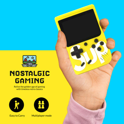 Handheld Video Game Console for Kids | Built-In Retro Games | Indoor Games for Kids Ages 7 to 15 | Good Gift for Boys and Girls | Portable Fun for Travel and Home Yellow