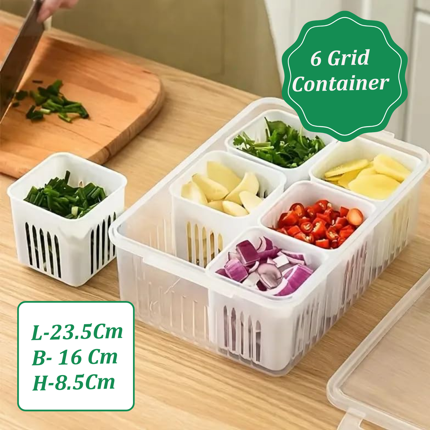 Sakuya Fridge Containers Boxes|Freezer Storage |Container for Kitchen Storage Set| multipurpose Storage in Kitchen, Vegetable|Refrigerator-Food-Box- Plastic - Sakuya