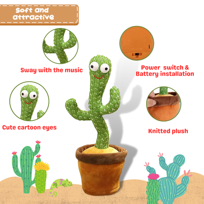 Sakuya Dancing Cactus Toy, Cactus Musical Baby Toys|Toy for Home Decoration and Children Playing - Sakuya