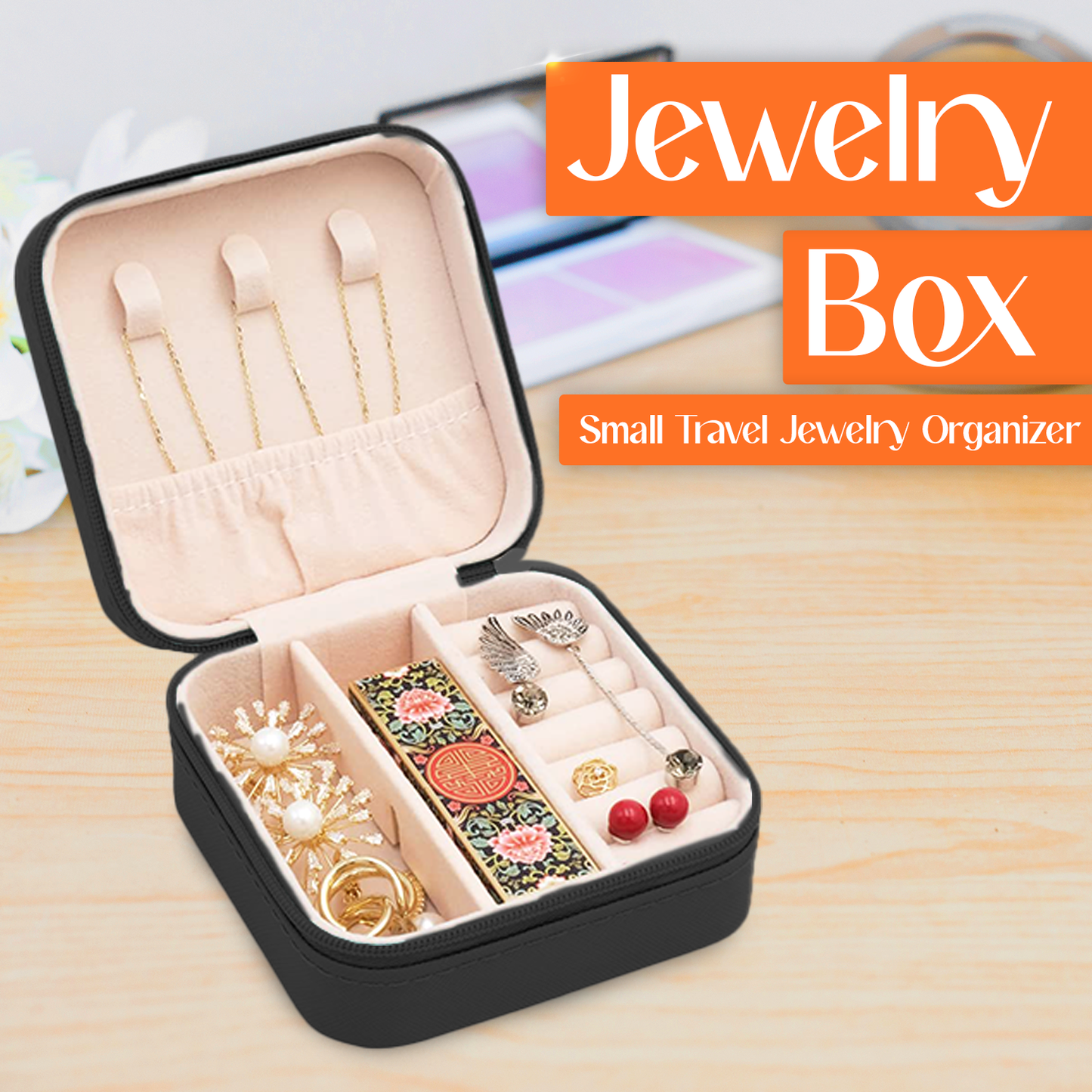 Sakuya Portable Mini Jewellery Box PU Leather – Stylish Organizer for Your Accessories - Sakuya