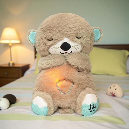 Sakuya's Breathing Teddy Bear with Music, Sound, Light for Baby Sensory Sleep Lights Rhythmic Soft Toy| Best Gift for Kids| size 30cms