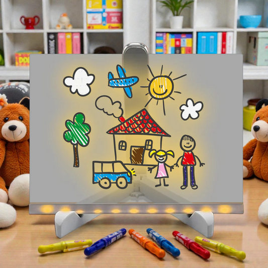 3D Acrylic Writing Board with LED Light, Rewritable Memo Board, Standalone Message Board for Home and Office, Acrylic Board for Creative Notes, LED Writing Board