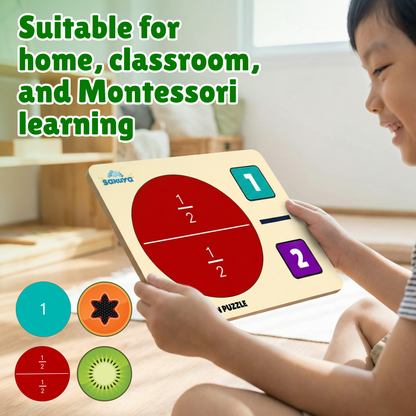 Sakuya Fraction Puzzle Learning Toy for Kids | Hands-On Math Manipulative | Visual Fractions & Part-Whole Concepts | Early Learning, Homeschool, Classroom Use | STEM Educational Math Toy