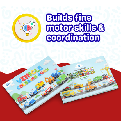 Vehicle Coloring Book for Kids | Big Easy Coloring Pages with Name Writing Practice | Cars, Trucks, Trains, Construction & Emergency Vehicles | Preschool & Kindergarten Activity Book