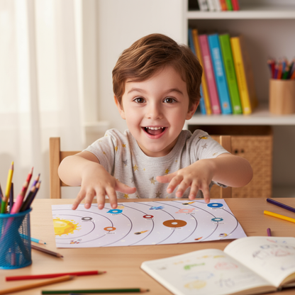 Sakuya Solar System Printable Activity Book for Kids | Homeschool Worksheets | Outer Space Learning | Educational Solar System Model for Preschool