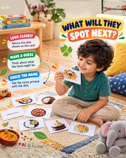 Sakuya Indian Food Flash Cards For Kids 3+ | Colourful Learning Card Set