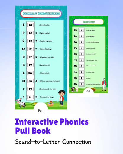 Sakuya Slide and Learn Phonics Book for Kids Ages 5+