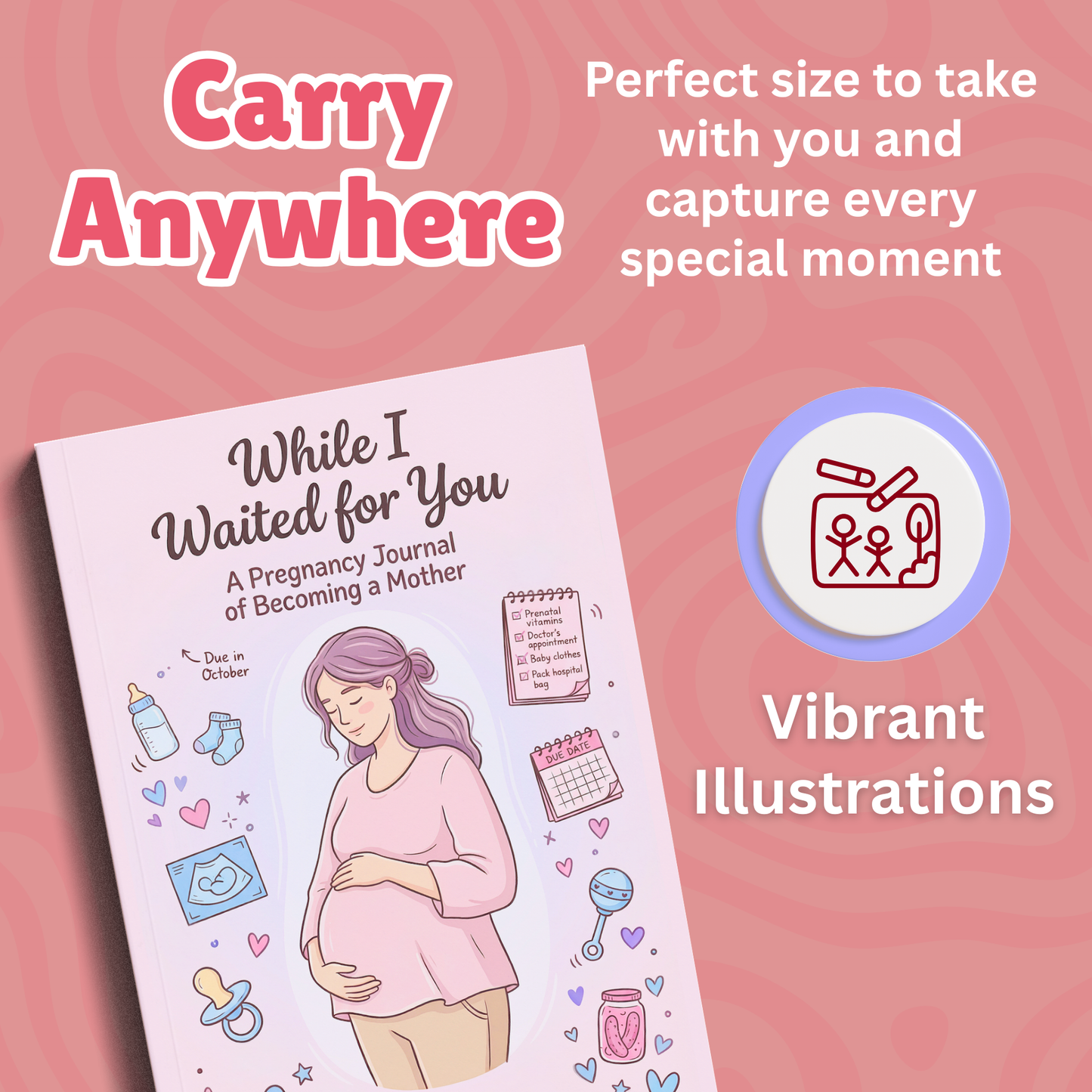 Sakuya Pregnancy Journal | Guided Pregnancy Memory Book for Expecting Mothers | Weekly Trackers, Reflections, Affirmations and Baby Keepsake Pages