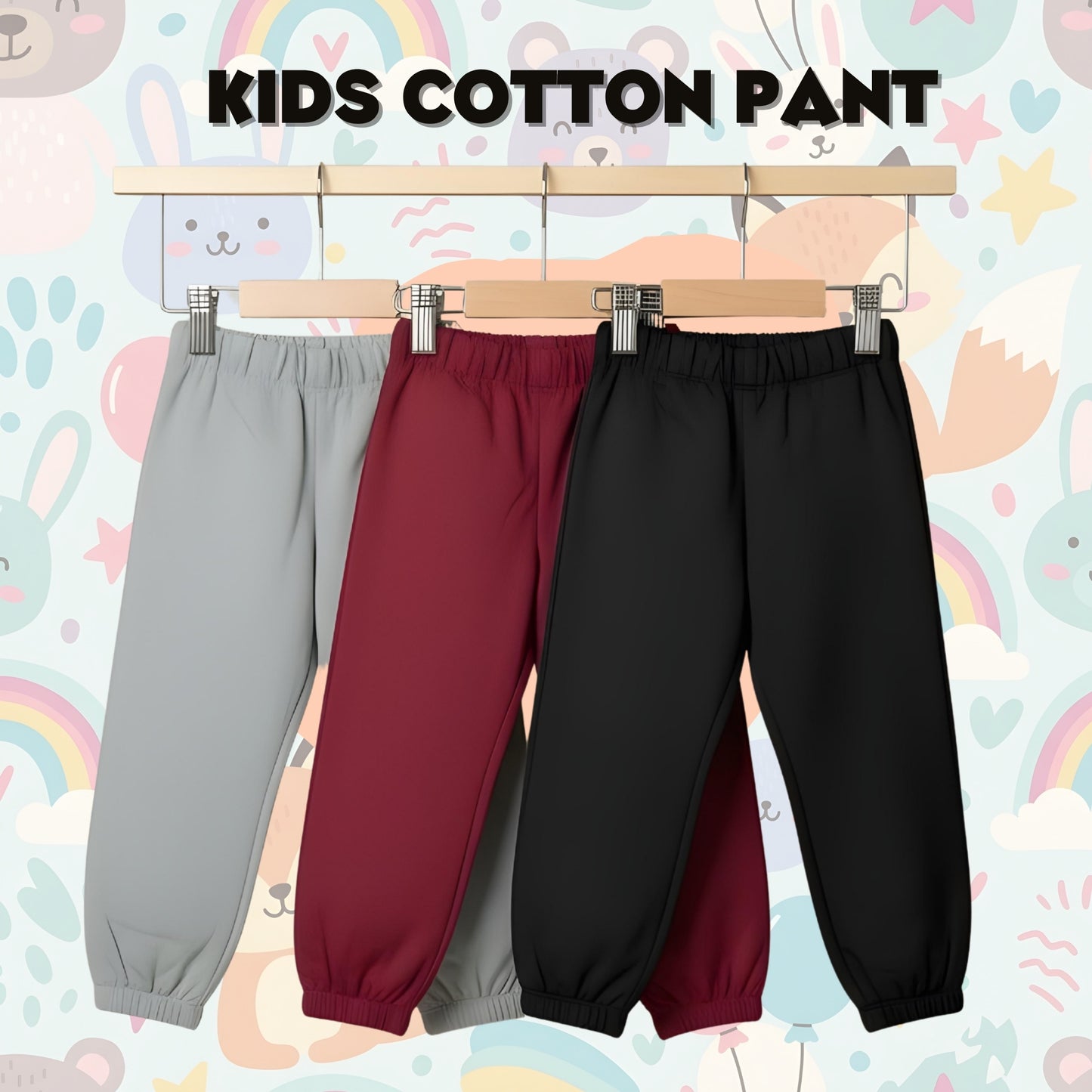 Sakuya Breathable Cotton Set of 3 Pant Set for Nightwear Sleepwear Casual Travel for Unisex Kids Boys Girls