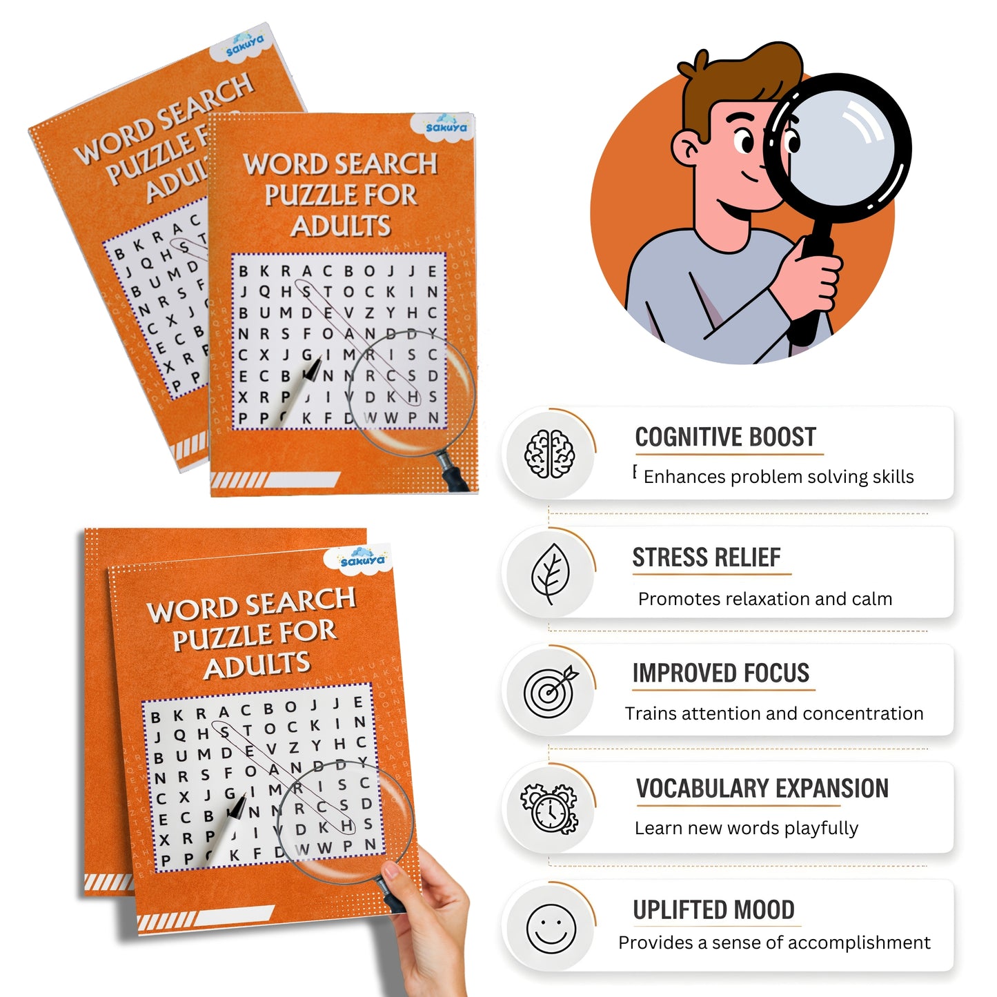 Word Search Book for Adults | Puzzles for Grownups with Brain Games | Relaxing Puzzle for Adults for Focus, Vocabulary, and Screen-Free Play | Mindful Play and Cognitive Engagement