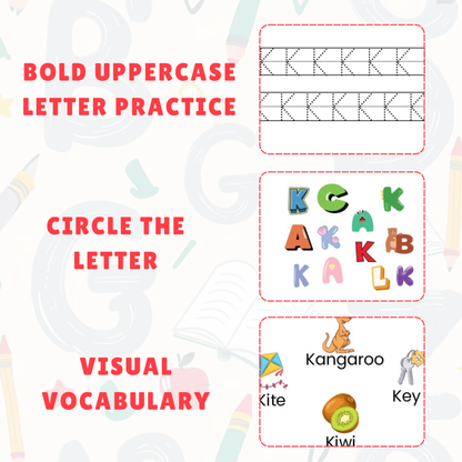 Alphabet Book Toddler Quiet Time | Montessori Material Homeschool Printable | Preschool Worksheets for Early Learning