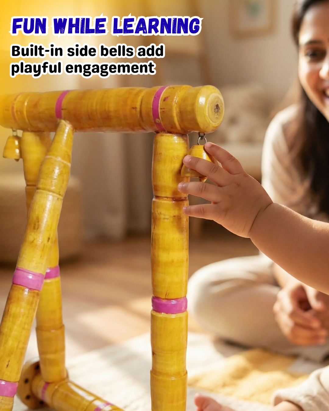 Wooden Baby Walker Push Toy for Toddlers 6-18 Months | Brown