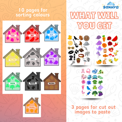 Sakuya Colour Sorting Activity For Kids Creativity & Knowledge Fun & Educational Printable for Kids - Sakuya