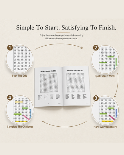 Sakuya Word Search Book | 24 Puzzles | Adult Activity & Word Games