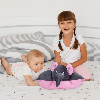 Sakuya Toys Super Soft and Huggable Stuffed Elephant Pillow, Black Polyfill & Washable - 100% Safe for Kids