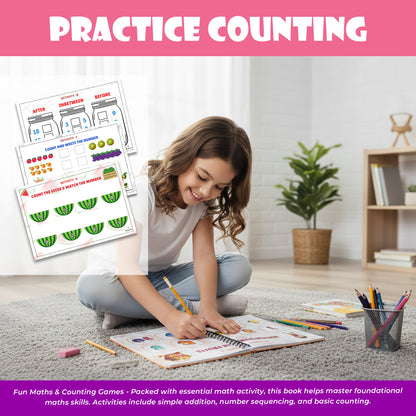 Brain Activity Book For Kids 3-5 Years: Early Learning Maths, Counting & Matching Games – Concentration Improving Toddler Activity Kit & Gift. Intellectual Mathematical Games For Kids