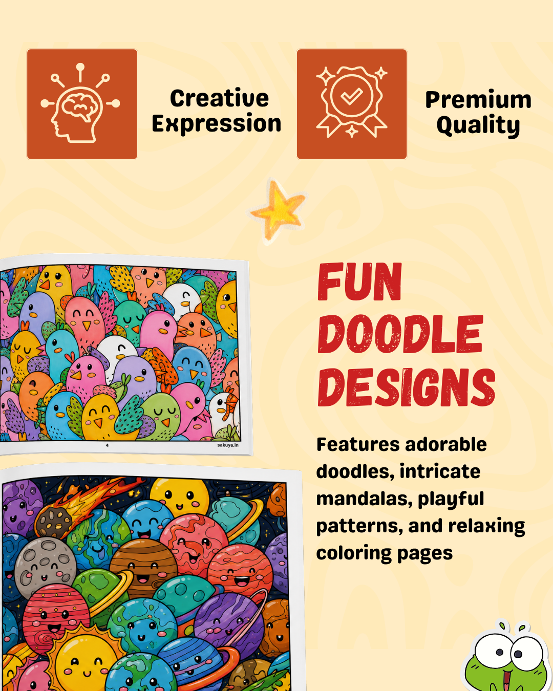 Sakuya Doodle Mandala Coloring Book for Kids | Creative Mindfulness Activity Book