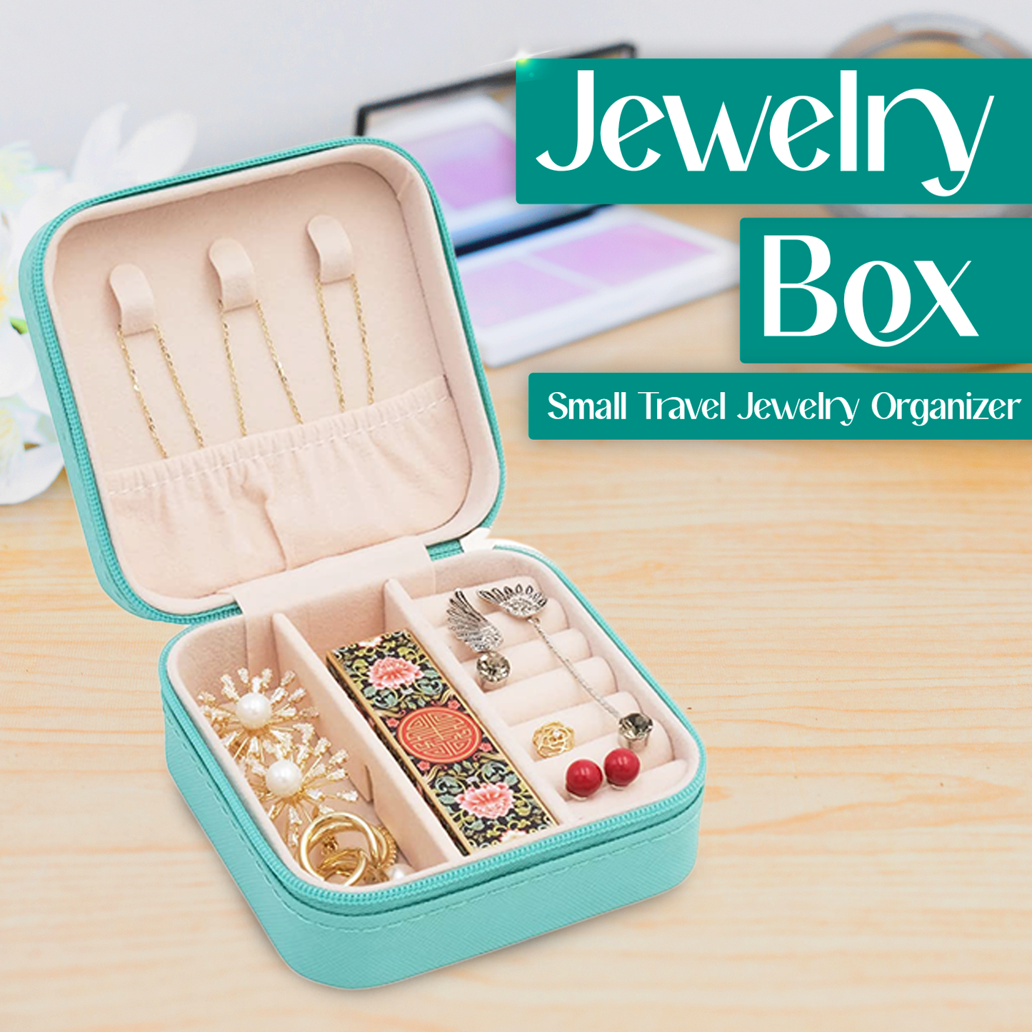 Sakuya Portable Mini Jewellery Box PU Leather – Stylish Organizer for Your Accessories - Sakuya