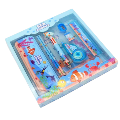 Sakuya Cartoon Stationary Gift Set for Kids – Includes Pencils, Sharpener, Eraser, Crayons & Ruler | Perfect Birthday Gift for Kids | Fun & Colorful Designs for Creative School Supplies - Sakuya