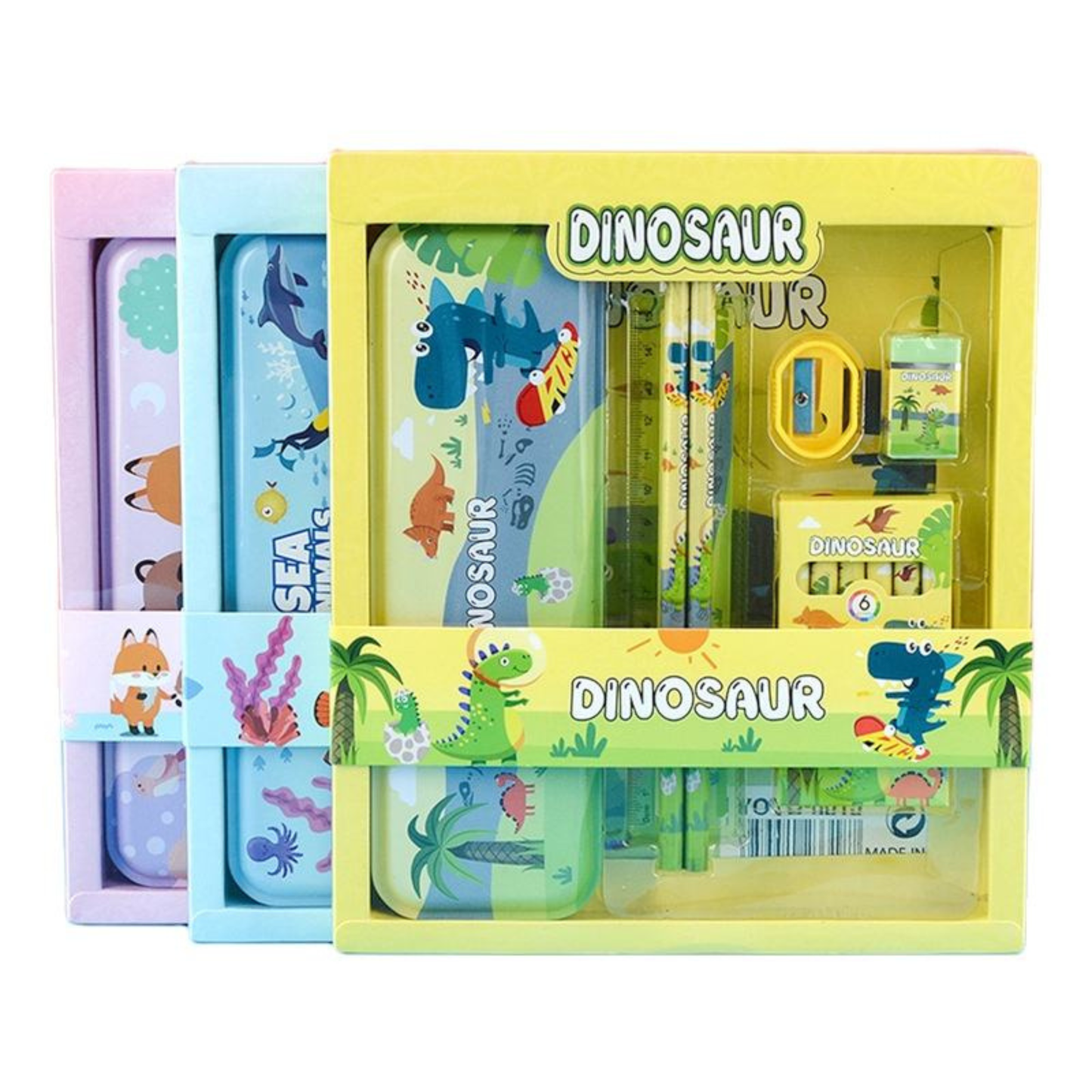 Sakuya Cartoon Stationary Gift Set for Kids – Includes Pencils, Sharpener, Eraser, Crayons & Ruler | Perfect Birthday Gift for Kids | Fun & Colorful Designs for Creative School Supplies - Sakuya