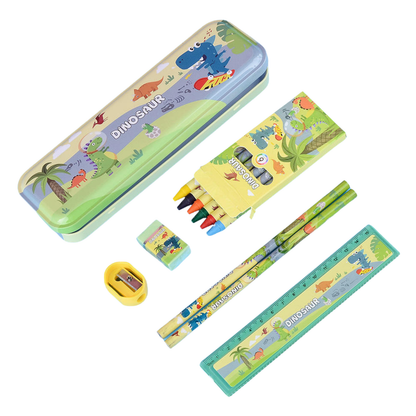 Sakuya Cartoon Stationary Gift Set for Kids – Includes Pencils, Sharpener, Eraser, Crayons & Ruler | Perfect Birthday Gift for Kids | Fun & Colorful Designs for Creative School Supplies - Sakuya