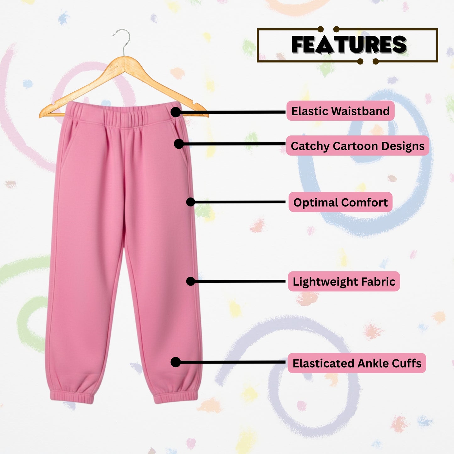 Sakuya Breathable Cotton Set of 3 Pant Set for Nightwear Sleepwear Casual Travel for Unisex Kids Boys Girls