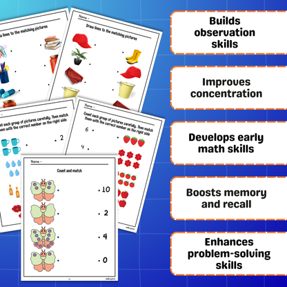 Sakuya Matching Lines Worksheet for Kids | Early Learning Activity | Preschool Tracing & Matching Printable | Fine Motor Skills Practice