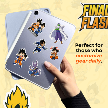 Dragon Ball Z Set | Premium Anime Stickers for Laptop, Bike, Guitar | Waterproof Vinyl Decals Featuring Goku & Vegeta | Collectible Dragon Ball Sticker Set | Variety of Poses