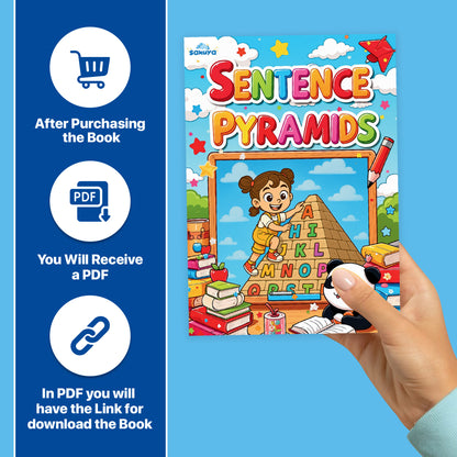 Sakuya 209 Sentence Pyramid Book | Homeschool Printable | Preschool Download | Handwriting Practice | Kindergarten Phonics and Comprehension